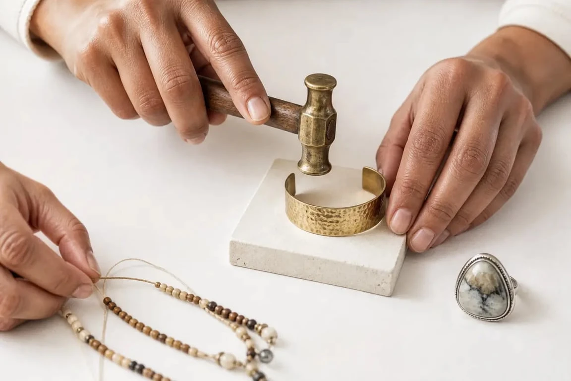 Bijoux ethniques artisanaux faits main avec argent, laiton et pierres naturelles
