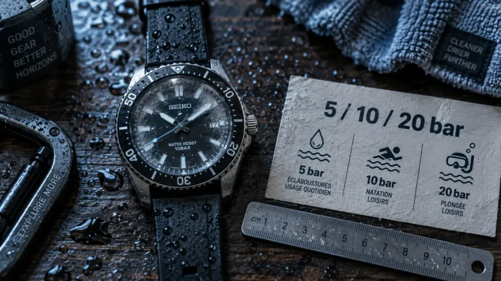 Montres homme étanches : 5, 10 ou 20 bar selon votre activité