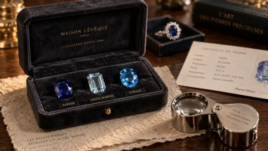 Pierres bleues en bijouterie : couleur, résistance et style selon le bijou