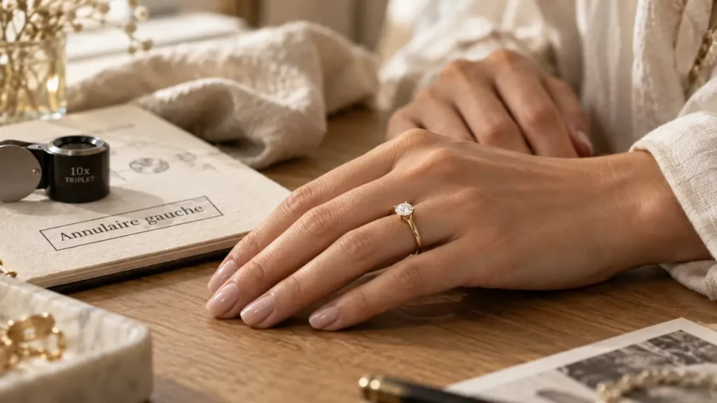 Bague de fiançailles : l’annulaire gauche en France, puis l’alliance après le mariage