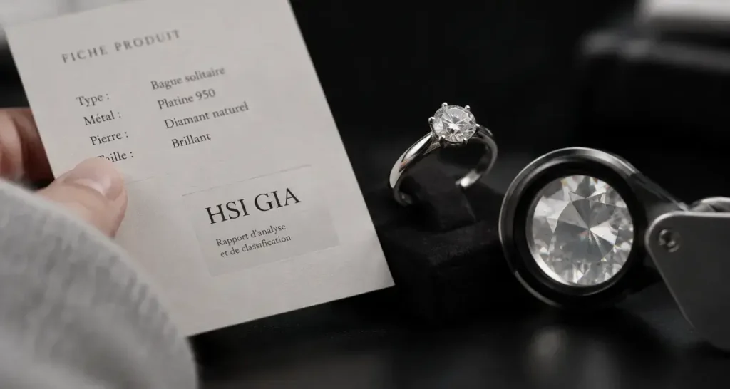 Diamant HSI : ce que signifient H et SI, et quand les inclusions se voient vraiment