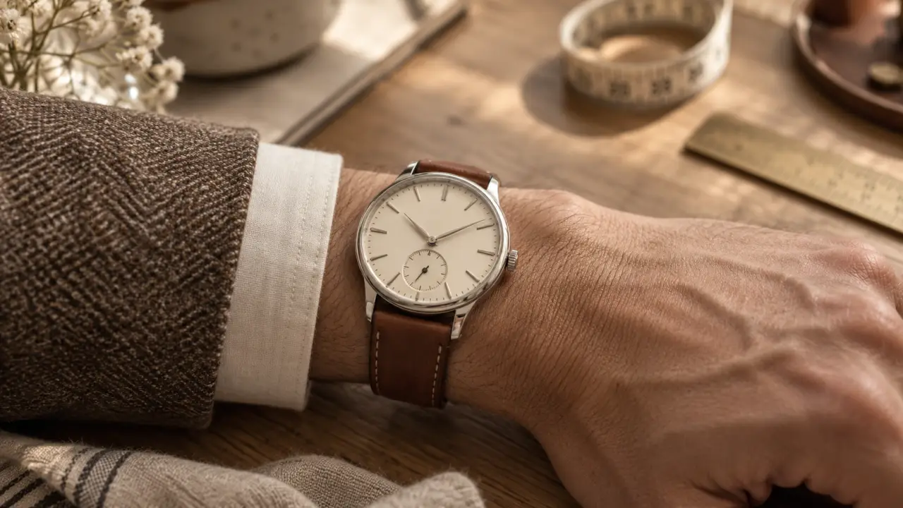 Montres homme petit poignet 36 à 38 mm : montre cuir sur poignet fin